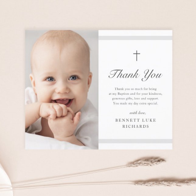 Modern Elegance Boys or Girls Baptism Thank You  Postcard (Creator Uploaded)