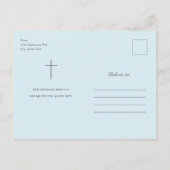 Modern Elegance Boys Photo Baptism Invitation Postcard (Back)