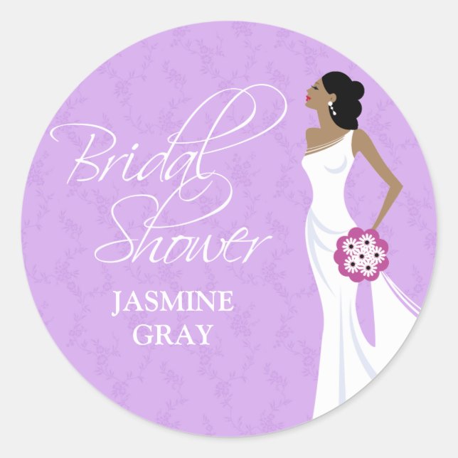 Modern Elegance Bridal Shower Sticker (Front)