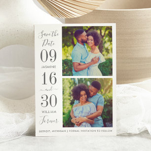 Modern Elegance Charcoal Gray Wedding Photo Save The Date