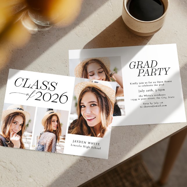 Modern Elegance Class of 2026 Photo Graduation Invitation (Modern Elegance Class of 2026 Photo Graduation Invitation)