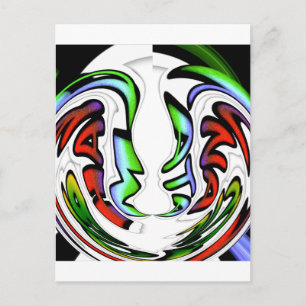 Modern Elegance: Colourful Edgy Pattern Art  Postcard