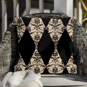 Modern Elegance: Diamonds in Damask Cushion