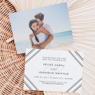 Modern Elegance Double Sided Photo Save the Date Invitation