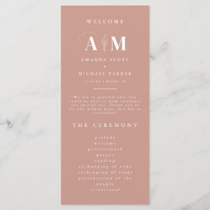 Modern Elegance Dusty Rose Wedding Programme