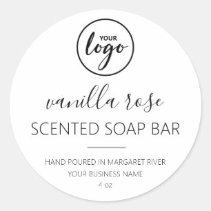 Modern Elegance Font White Soap Logo Labels