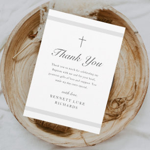 Modern Elegance Gender Neutral Baptism Thank You Card