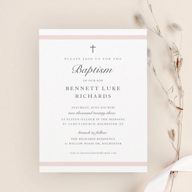 Modern Elegance Girls Baptism Invitation (Creator Uploaded)