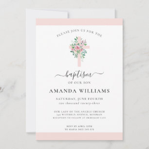 Modern Elegance Girls Baptism Invitation