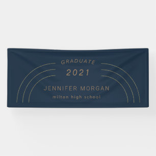 modern elegance gold graduation Name Card Banner