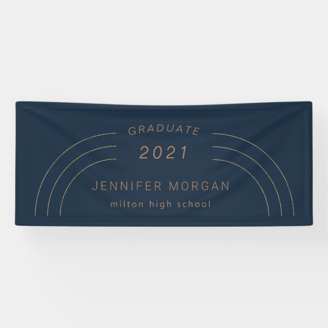 modern elegance gold graduation Name Card Banner (Horizontal)