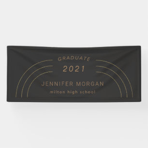 modern elegance gold graduation Name Card Banner