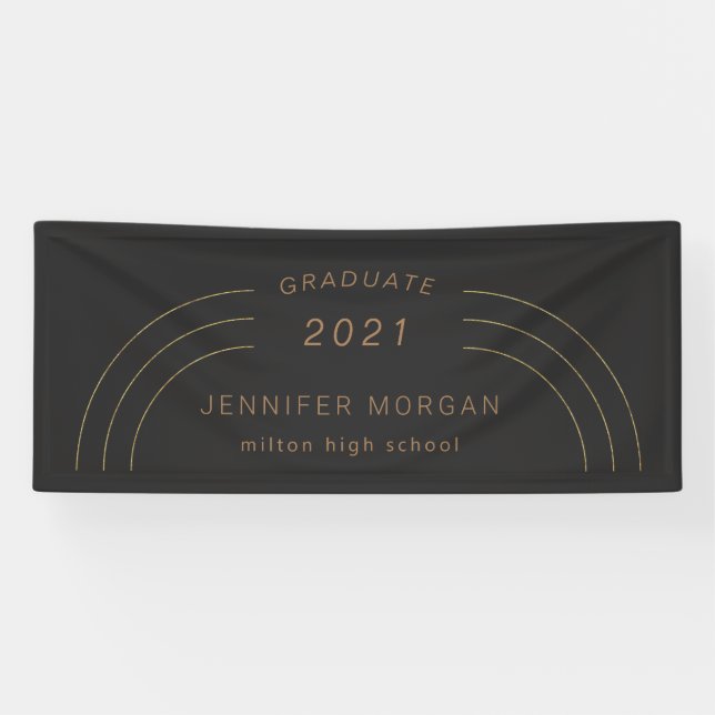 modern elegance gold graduation Name Card Banner (Horizontal)