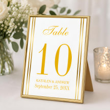 Modern Elegance Gold Table Number Seating 