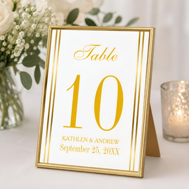 Modern Elegance Gold Table Number Seating  (Creator Uploaded)