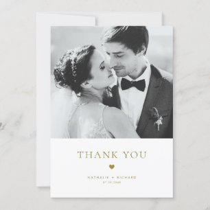 Modern Elegance Gold Typography Wedding Thank You Card