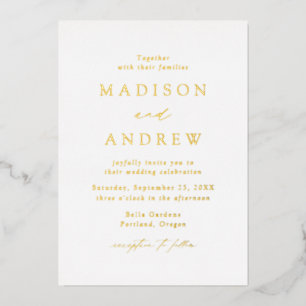 Modern Elegance Gold Wedding Foil Invitation