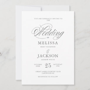 Modern Elegance golden Wedding Wedding Invitation