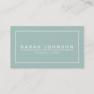 Modern Elegance Mint Green Business Card