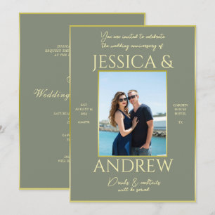 Modern Elegance Photo Wedding Anniversary Invitation