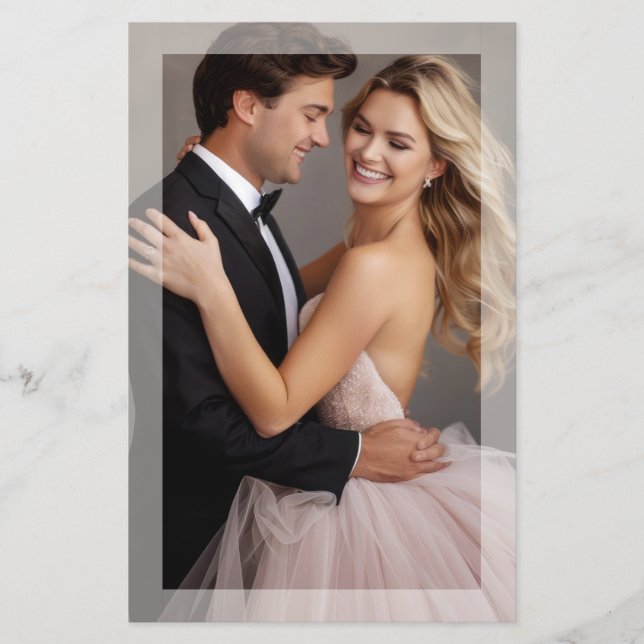 Modern Elegance Photo Wedding program (Front)
