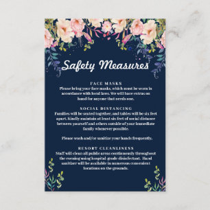 Modern Elegance Pink Floral Safety Measures Enclosure Card