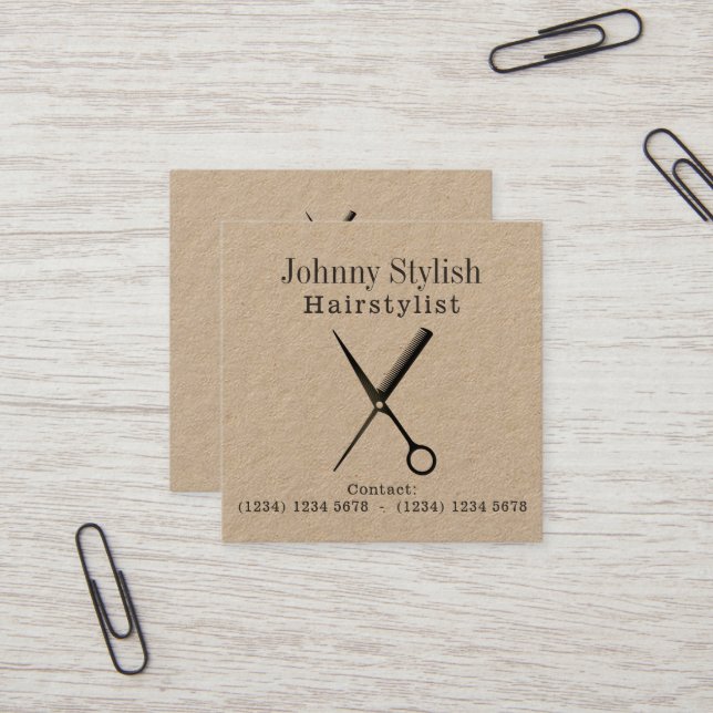 Modern elegance professional look square business card (Front/Back In Situ)