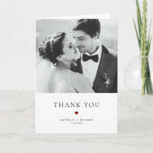 Modern Elegance Red Typography Wedding Thank You Card