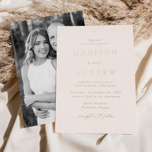 Modern Elegance Rose Gold Photo Wedding