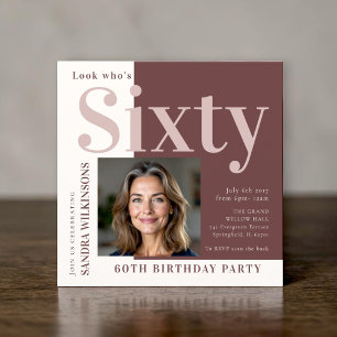 Modern Elegance Sixty Birthday Invitation