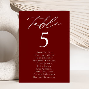Modern Elegance Table Number Seating Chart