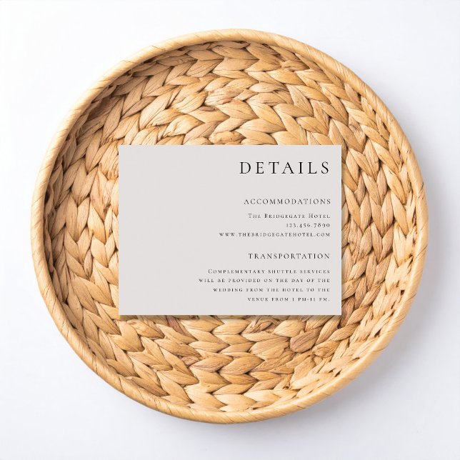 Modern Elegance Wedding Details & Accommodations Enclosure Card (Creator Uploaded)