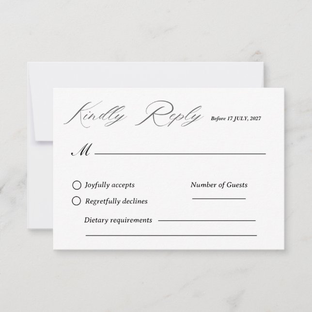 Modern Elegance Wedding RSVP Card (Front)