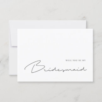 Modern Elegance will you be my bridesmaid card