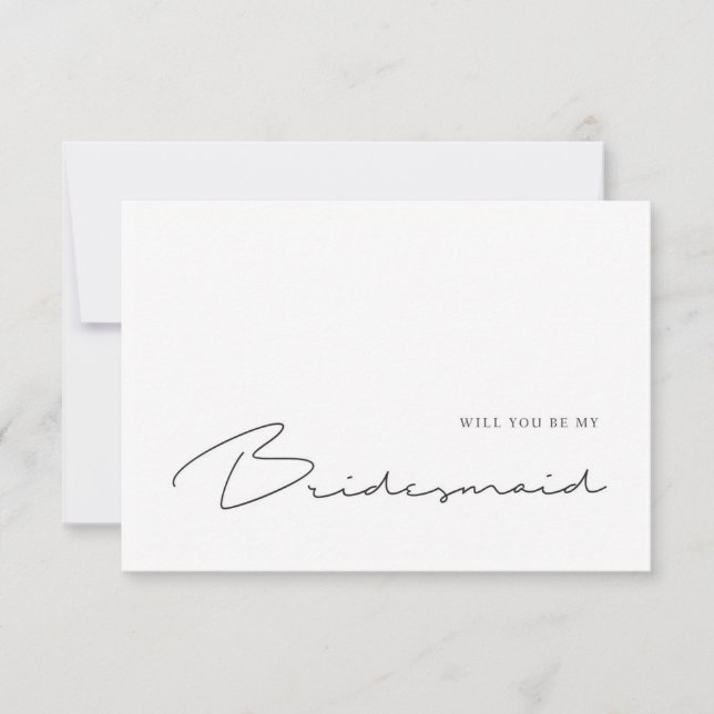 Modern Elegance will you be my bridesmaid card (Front)