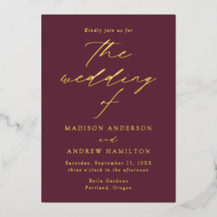 Modern Elegance Wine and Gold Wedding