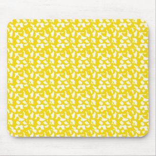 Modern Elegance Yellow Abstract Art Mouse Mat