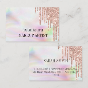 Modern Eleganht opal, drops golden rose  Business  Business Card