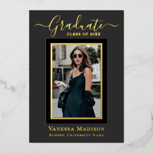 Modern Elegant 1 Photo Graduation Announcement