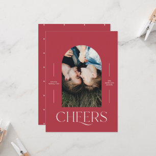 Modern elegant 1 photo typography red christmas