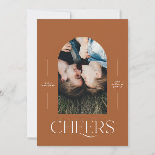 Modern elegant 1 photo typography rust christmas