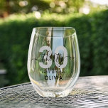 Modern Elegant 30th Birthday<br><div class="desc">Modern Elegant 30th Birthday Wine Glass</div>