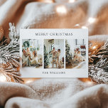 Modern Elegant 3 Photo Collage Christmas Holiday Card<br><div class="desc">Modern Elegant 3 Photo Collage Christmas Holiday Card</div>