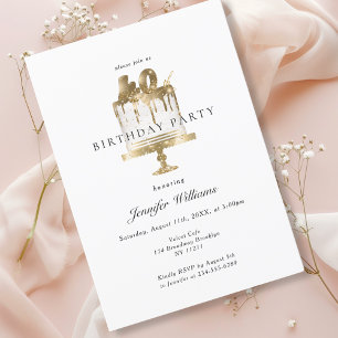 Modern, elegant 40. birthday invitation