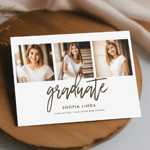 Modern Elegant 4 Photo Collage Graduation Party Invitation