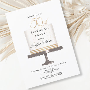 Modern, elegant 50th birthday invitation
