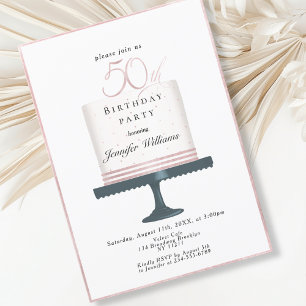 Modern, elegant 50th birthday invitation