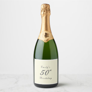 Modern Elegant 50th Birthday Party Sparkling Wine Label