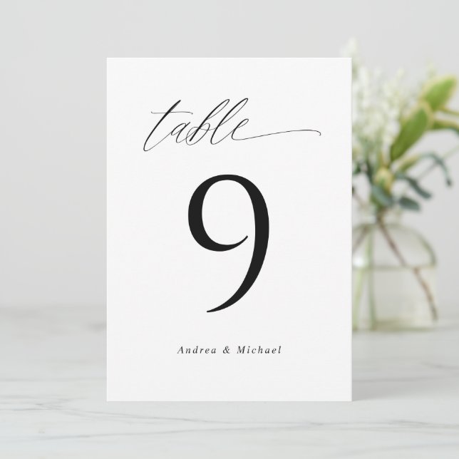 Modern Elegant 5x7 Wedding Table Numbers (Standing Front)