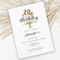 Modern, elegant 70. Birthday invitation